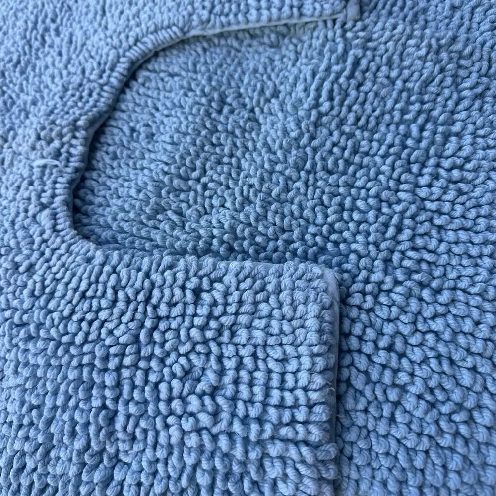 Cannon Cotton Royale 2-Piece Blue Cotton Bath Rug Set NWT Made in USA